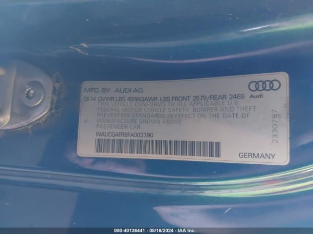 WAUCGAFR8FA002390 Audi S5 3.0t Premium Plus