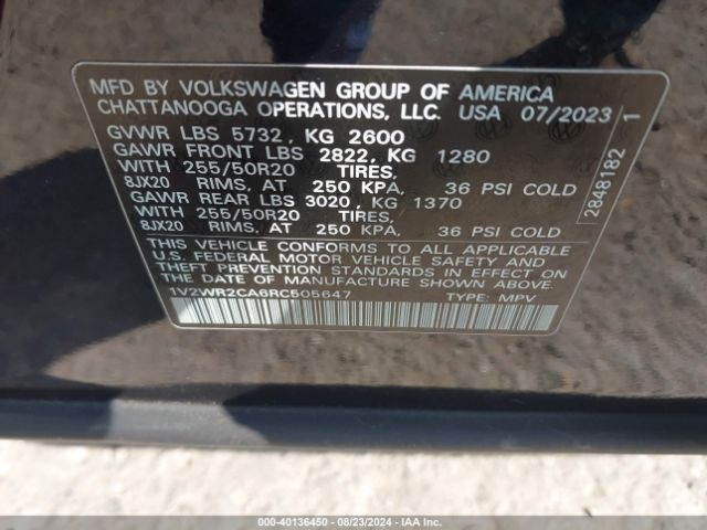 1V2WR2CA6RC505647 Volkswagen Atlas 2.0t Se W/technology