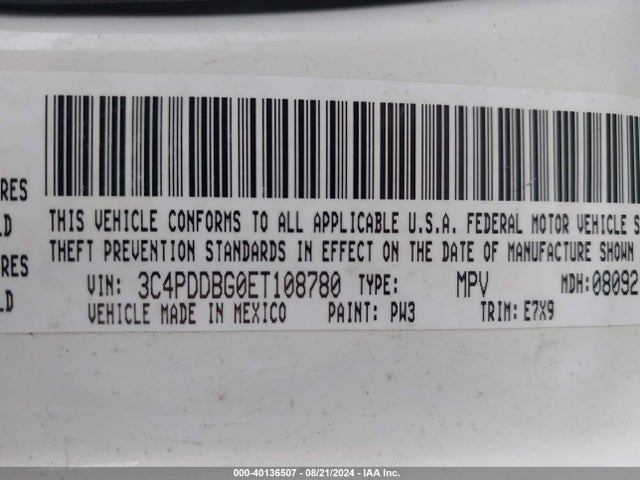 Dodge Journey Sxt 2014 3C4PDDBG0ET108780 Image 9
