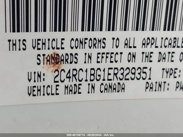 2C4RC1BG1ER329351 Chrysler Town & Country Touring