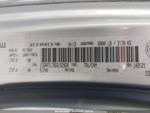 1C6RR7LT9GS152926 RAM 1500 Slt