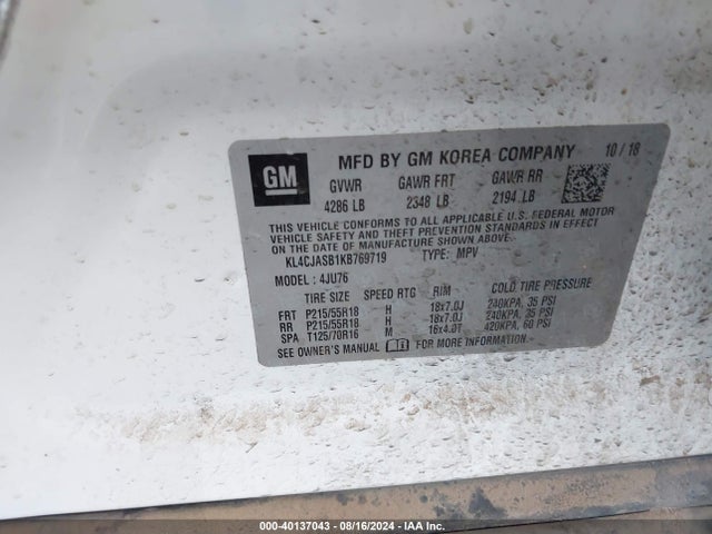 KL4CJASB1KB769719 Buick Encore Fwd Preferred