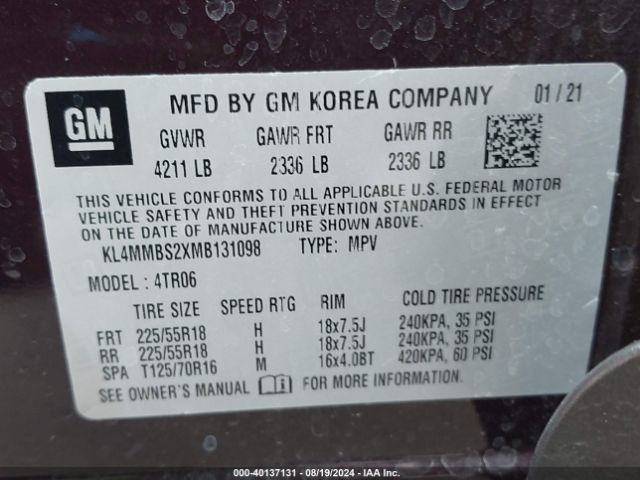 KL4MMBS2XMB131098 Buick Encore Gx Fwd Preferred