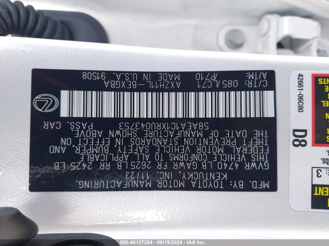 58AEA1C1XRU043753 Lexus Es 300h Luxury
