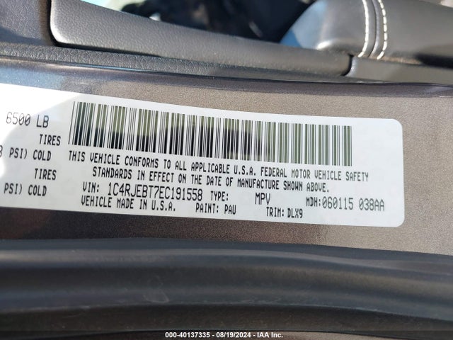 Jeep Grand Cherokee Limited 2014 1C4RJEBT7EC191558 Image 9
