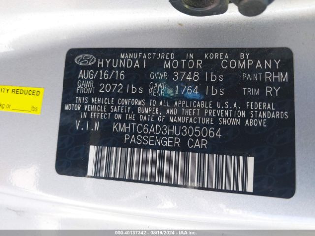 KMHTC6AD3HU305064 Hyundai Veloster