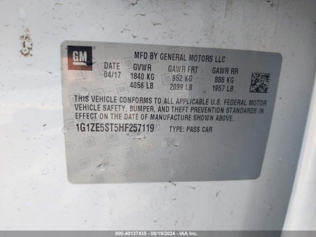1G1ZE5ST5HF257119 Chevrolet MALIBU 1LT
