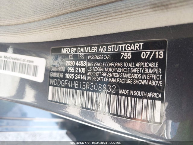 WDDGF4HB1ER308832 Mercedes-Benz C 250