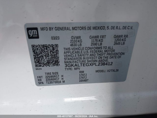 3GKALTEGXPL238412 GMC Terrain Awd Sle