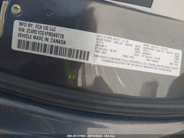 2C4RC1CG1PR549770 Chrysler Voyager Lx