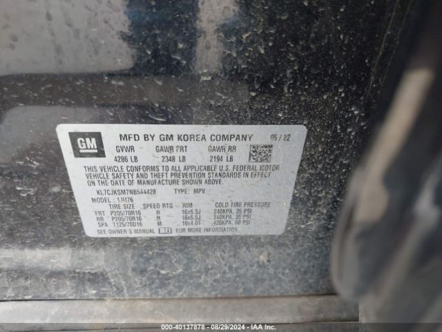 KL7CJKSM7NB544428 Chevrolet Trax Fwd Ls