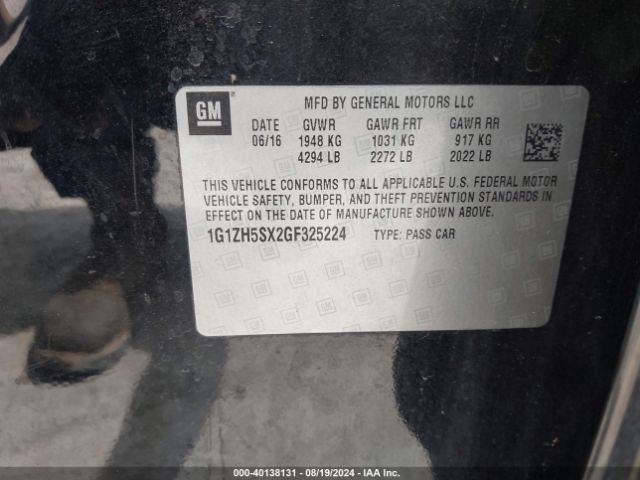 1G1ZH5SX2GF325224 Chevrolet Malibu Premier