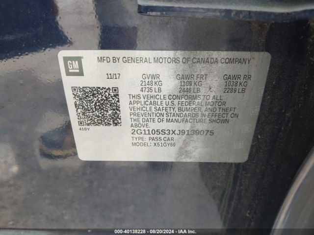 2G1105S3XJ9139075 Chevrolet IMPALA 1LT