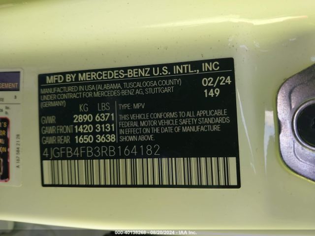 4JGFB4FB3RB164182 Mercedes-Benz Gle 350 4matic