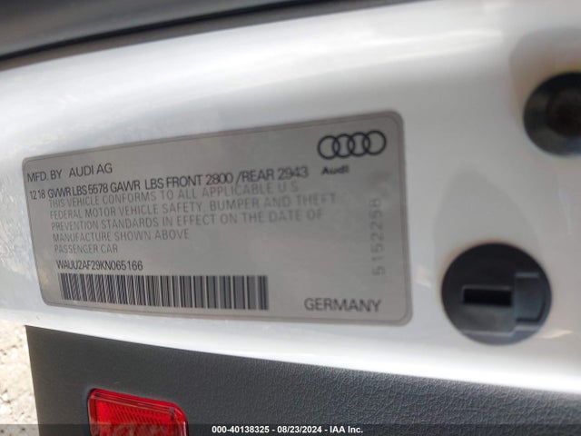 Audi A7 55 Premium 2019 WAUU2AF29KN065166 Image 9