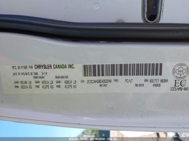 2C3CDXHG8EH262240 Dodge Charger Sxt