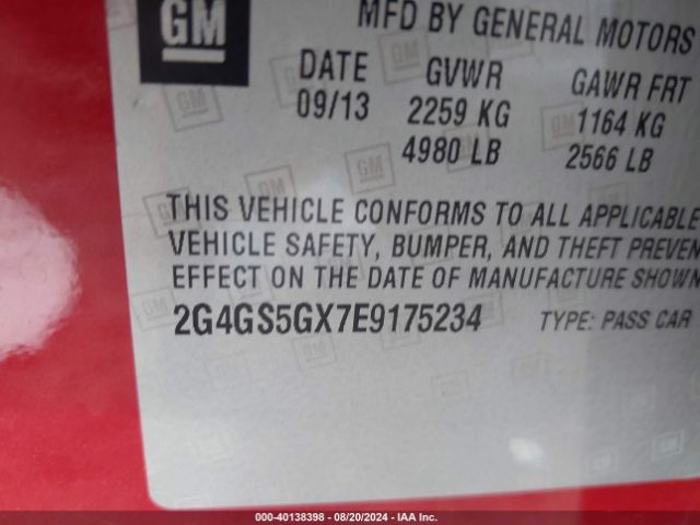 2G4GS5GX7E9175234 Buick Regal Turbo Premium Ii