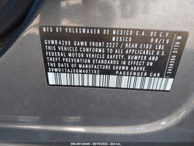 3VWD17AJ3GM407152 Volkswagen Jetta 1.8t Sport