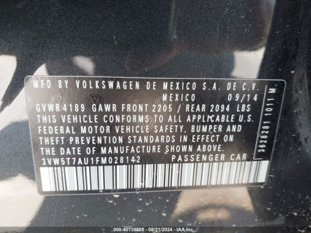 3VW5T7AU1FM028142 Volkswagen Golf Gti 2.0t Se 4-door