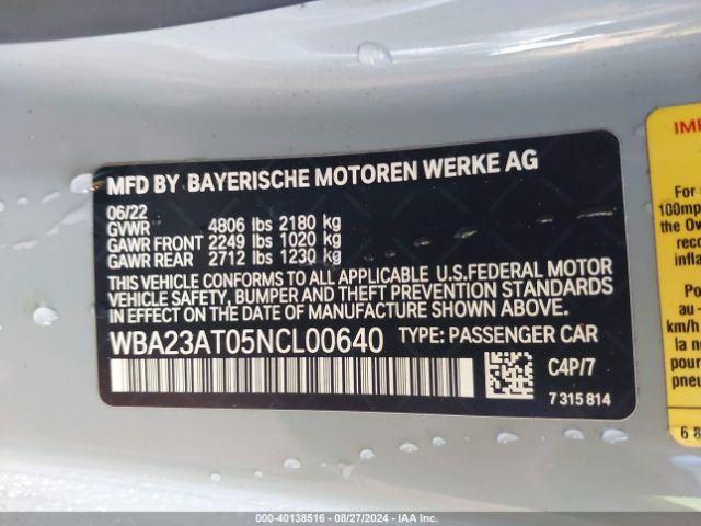 WBA23AT05NCL00640 BMW 430I