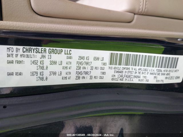 1C4RJFAG0EC104044 Jeep Grand Cherokee Laredo
