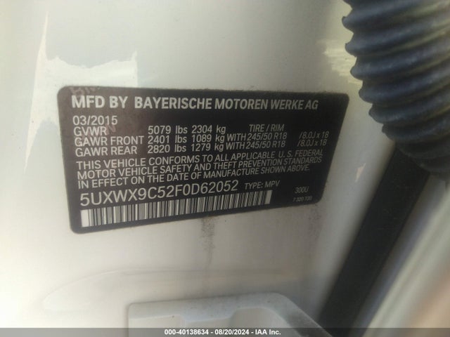 5UXWX9C52F0D62052 BMW X3 Xdrive28i