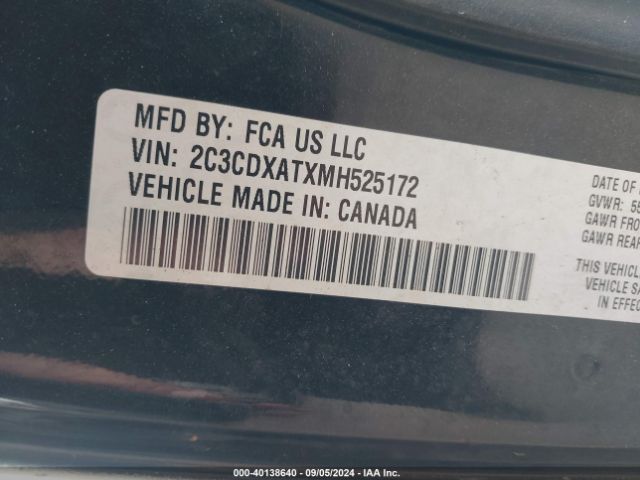 2C3CDXATXMH525172 Dodge Charger Police Rwd
