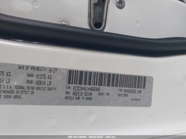 Dodge Charger Sxt Rwd 2017 2C3CDXHG1HH666985 Image 9