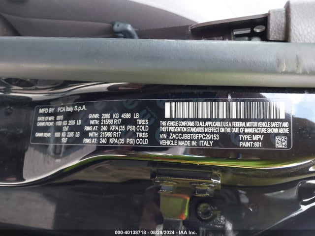 Jeep Renegade Latitude 2015 ZACCJBBT6FPC29153 Image 9