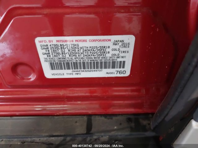 JA4AZ3A32GZ049737 Mitsubishi Outlander Es