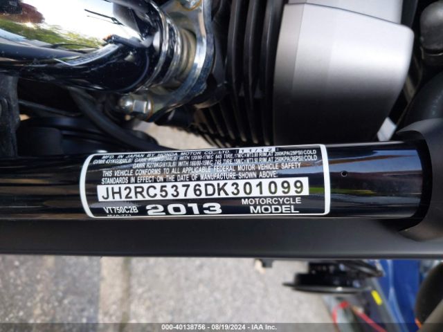 2013 HONDA VT750 JH2RC5376DK301099 Photo 9