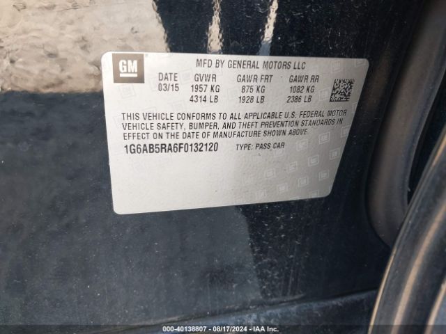 1G6AB5RA6F0132120 Cadillac ATS LUXURY