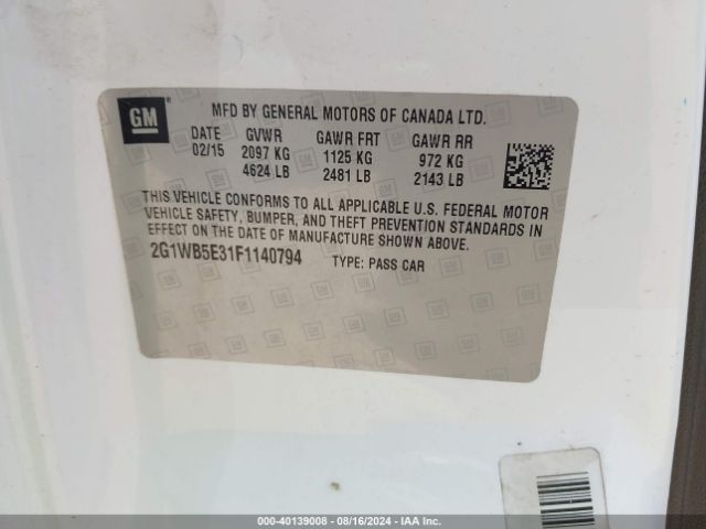 2G1WB5E31F1140794 Chevrolet Impala Limited Lt