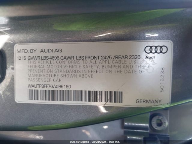 WAUTPBFF7GA095190 Audi A3 E-tron 1.4t Premium