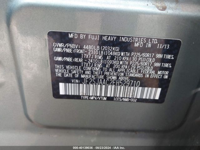 JF2SJAAC2EH529710 Subaru Forester 2.5i