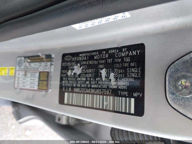 Hyundai TUCSON SE 2019 KM8J2CA43KU857597 Image 9