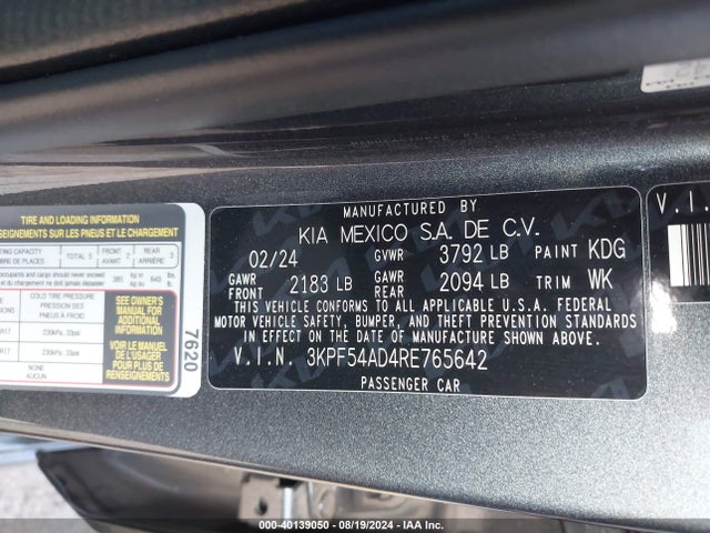 KIA Forte Gt-line 2024 3KPF54AD4RE765642 Image 9
