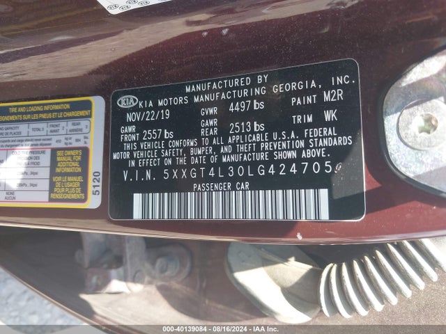 5XXGT4L30LG424705 KIA Optima Lx