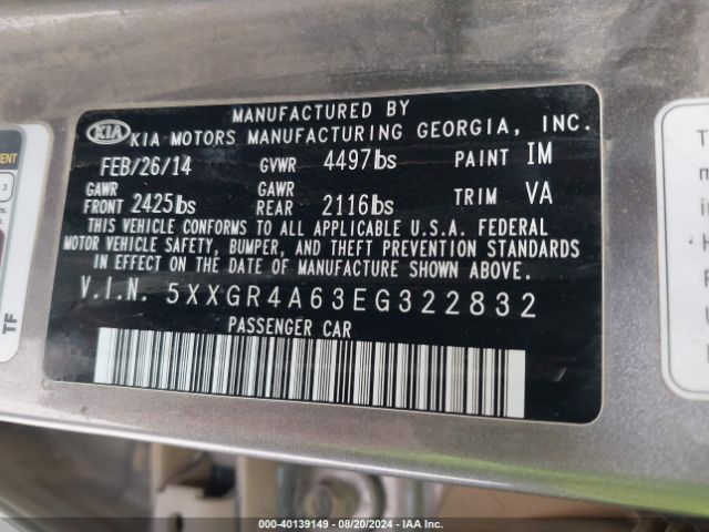 5XXGR4A63EG322832 KIA Optima Sx Turbo