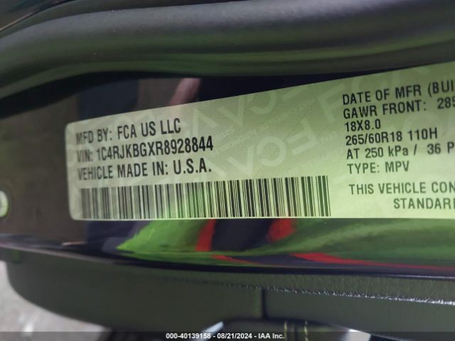 1C4RJKBGXR8928844 Jeep Grand Cherokee L Limited 4x4