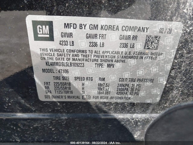 KL4MMDSL5LB109223 Buick Encore Gx Fwd Select