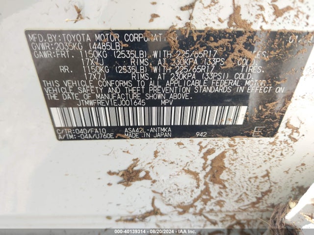 Toyota Rav4 Xle 2014 JTMWFREV1EJ001645 Image 9