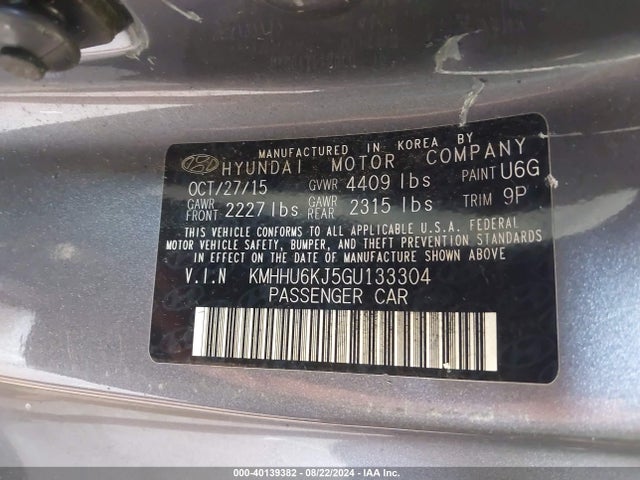 Hyundai Genesis 3.8 Ultimate 2016 KMHHU6KJ5GU133304 Image 9