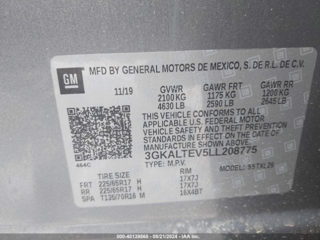 3GKALTEV5LL208775 GMC Terrain Awd Sle
