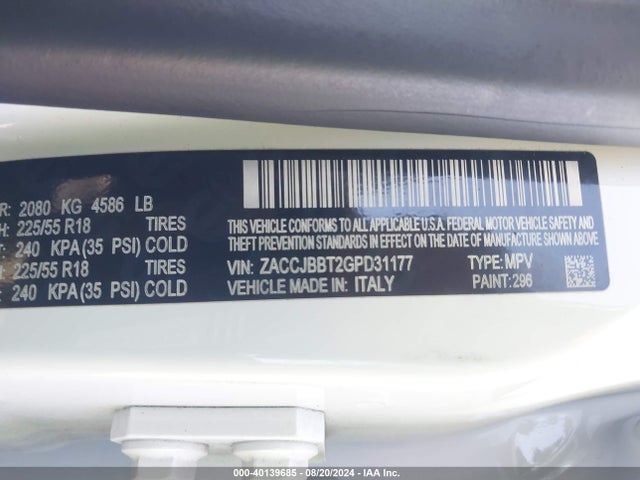 ZACCJBBT2GPD31177 Jeep Renegade 75th Anniversary