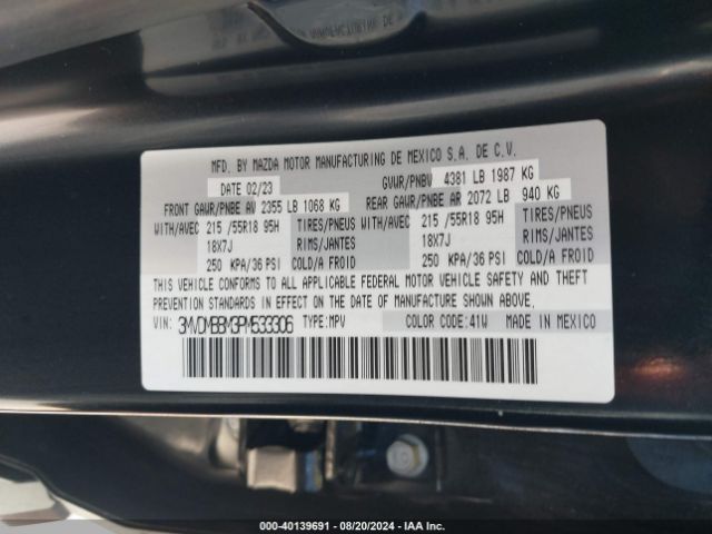 3MVDMBBM3PM533306 Mazda Cx-30 2.5 S Select