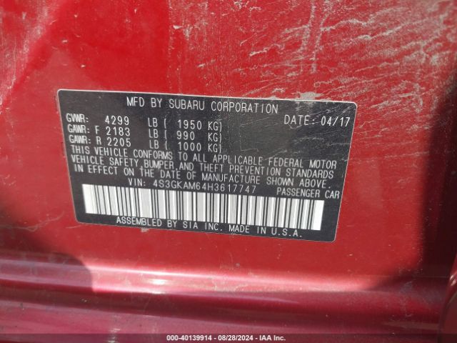 4S3GKAM64H3617747 Subaru Impreza 2.0i Sport