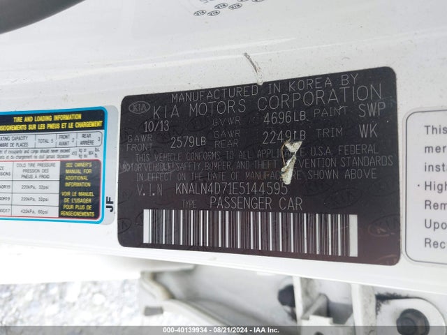 KIA Cadenza Limited 2014 KNALN4D71E5144595 Image 9