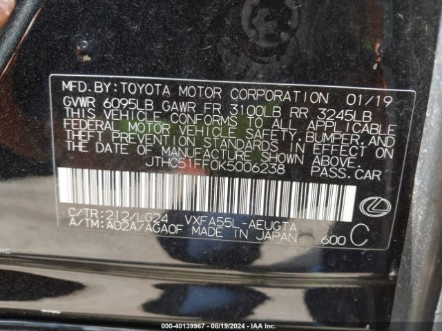 JTHC51FF0K5006238 Lexus Ls 500