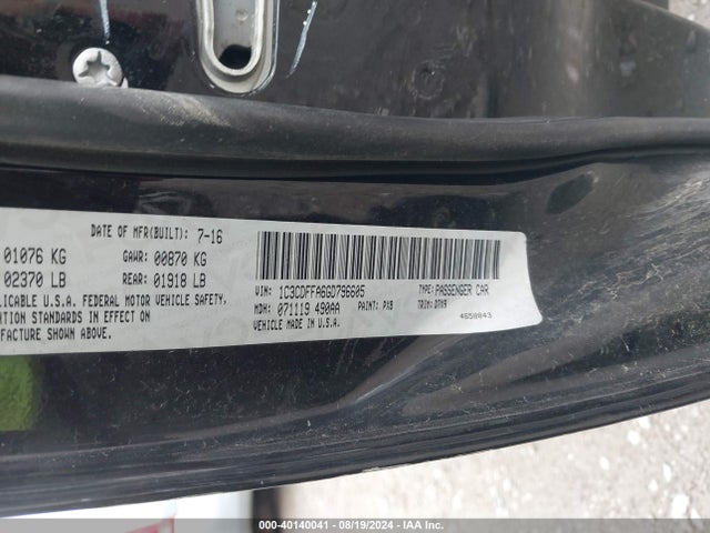 1C3CDFFA6GD796605 Dodge Dart Sxt Sport